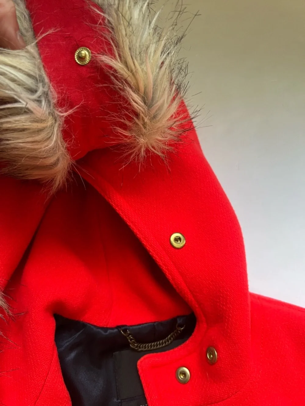 J CREW CHATEAU PARKA IN ITALIAN STADIUM CLOTH WOOL COAT RED- Size 16 - Picture 8 of 13